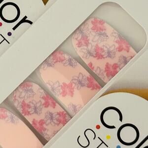 New Color Street “Flower of the Hour” Pink and Purple Floral Nail Strips